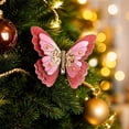 thumbnail image 4 of Pink 3 Pack Detachable Butterfly Clips Decorative Clips Christmas Tree Ornaments Holiday Home Decor Accessories for Party Favors and Festive Displays, 4 of 5