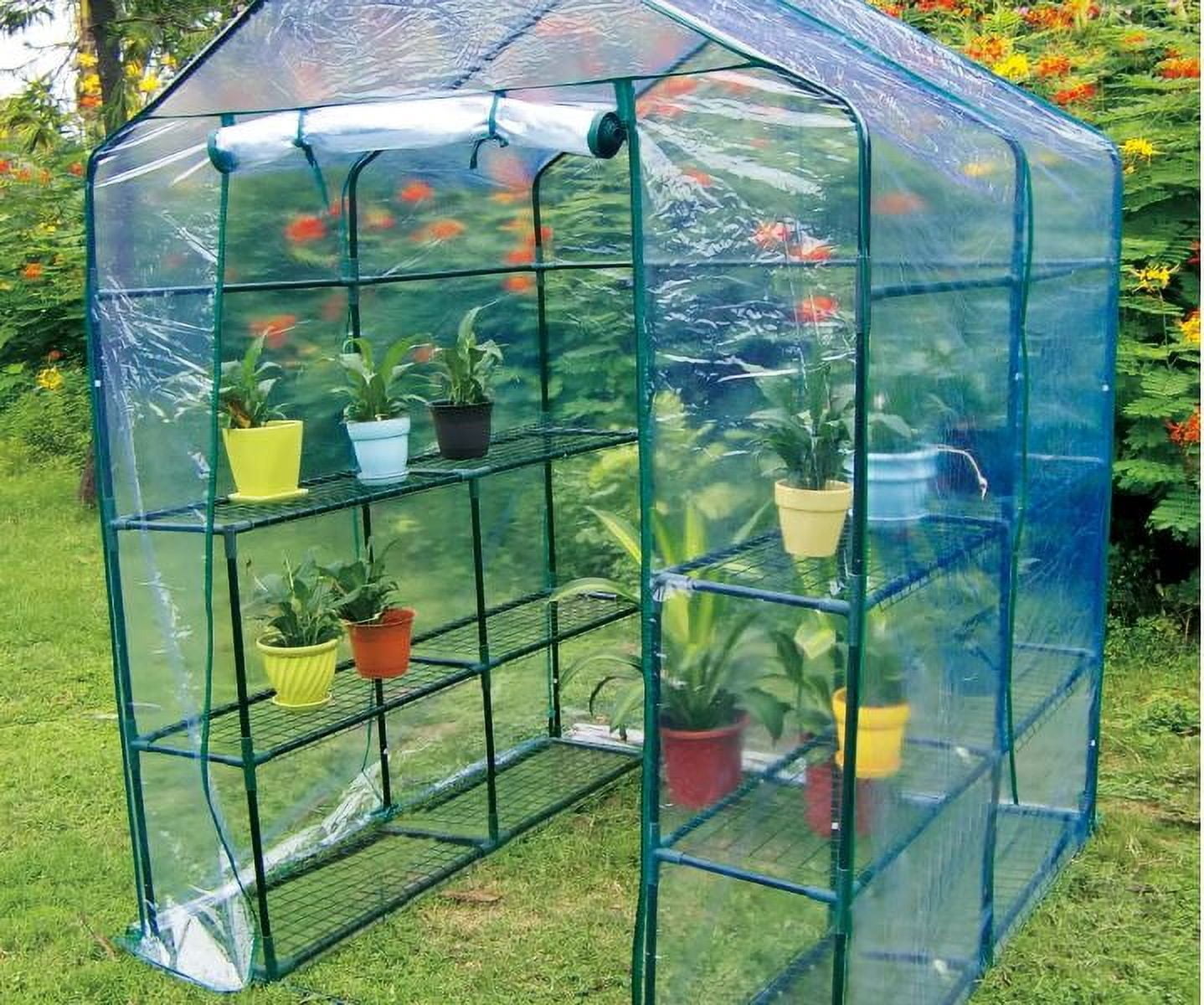 Winter Wonder Walk-in Greenhouse, Waterproof, 3 Tiers, 12 Shelves, PVC Cover, Dimensions (56"" L x 58"" W x 77"" H) Green House Portable