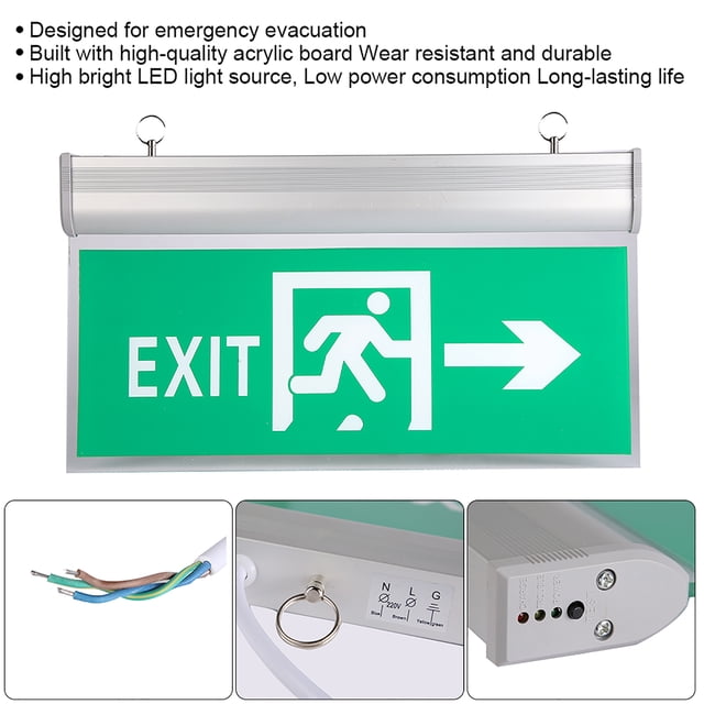 12pcs Beads Exit Lighting Sign, LED Exit Sign, AC110-240V For Supermarkets Shopping Malls
