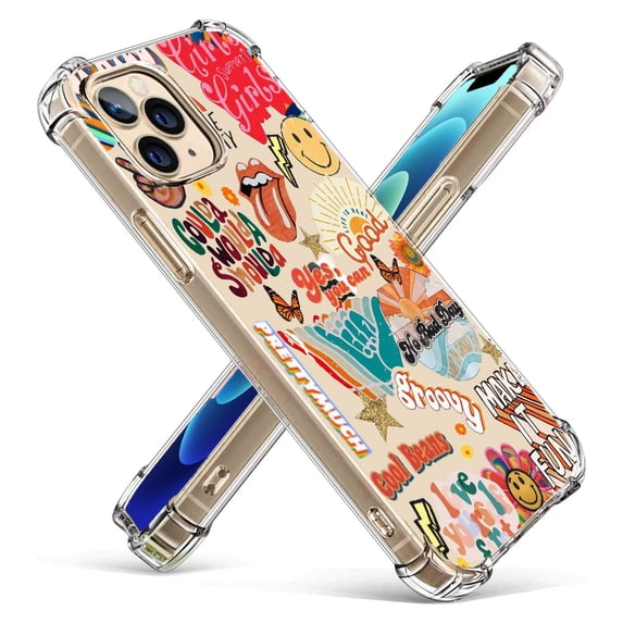 Positive Quotes Clear Case for iPhone 12 Pro,Aesthetic Art Design Case for Men Women,Unique Soft Transparent TPU Bumper Case Cover