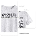 thumbnail image 4 of Camiseta gris XXXL con letras estampadas modernas, corte holgado, manga corta y cuello redondo informal para mujer con fuente negra, 4 of 5