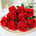 20 Pcs Artificial Velvet Silk Rose Flower Bouquet Real Looking Fake