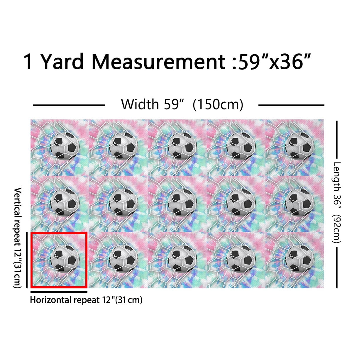 Feelyou Cartoon Football Fabric by the Yard 2 Yards for Kids, Dreamy Watercolor Spiral Home Decor Fabric by the Yard, Geometric Honeycomb Sewing Fabric, Super Cozy Room Decor