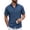 Blue, variant on COOFANDY Men's Summer Casual Short Sleeve Button Down Shirt - Untucked Fit Dress Shirt with Pocket