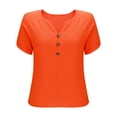 thumbnail image 5 of mfyjkho Tops Y Blusas Para Mujer, Blusa Informal De Manga Corta Con Capucha, Cuello En V Y Lino Liso Para Mujer Tops De Tallas Grandes Xl, 5 of 5