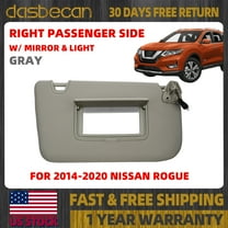 Dasbecan Right Passenger Gray Sun Visor W/ Light For Nissan Rogue 2014-2020 # 96400-4BA3E 96400-4BA1D