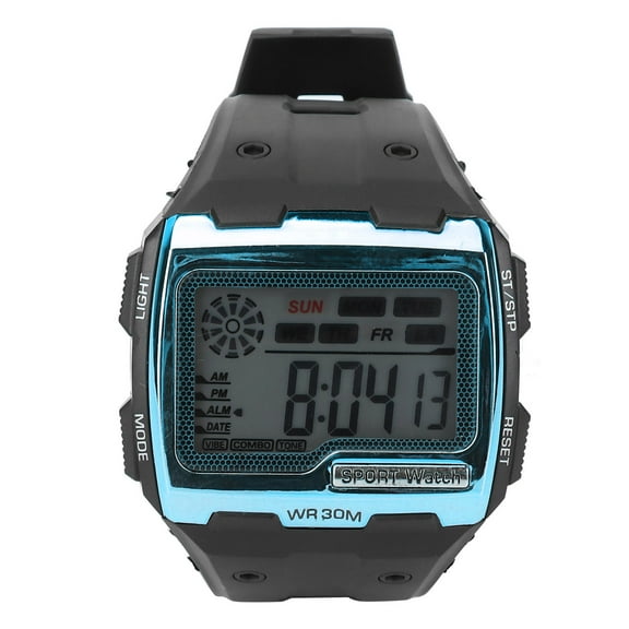 Large Dial Digital Sports Watch with Night Light Waterproof Function