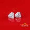 thumbnail image 2 of King of Bling's 0.24ct Cubic Zirconia 925 White Silver Women's & Men's Hip Hop Stud Earrings, 2 of 12