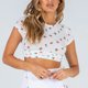 thumbnail image 3 of Camisa ajustada con cuello redondo y estampado floral para mujer, camisa ajustada lateral con cordón, camisa de Color puro para verano, 3 of 6