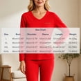 thumbnail image 3 of Women's Plus Size thermal Underwear Top Fleece Lined V Neck Long Sleeve Warm Base Layer Shirt Soft Comfy Cold Weather Top for Loungewear Daily Wear Red, 3 of 7