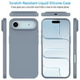 thumbnail image 4 of For Apple iphone 17 Air Case, Liquid Silicone Cell Phone Case for iphone 17 Air, Ebizware Shockproof Full-Body Protective Rugged Rubber Ultra Slim Cover with Microfiber Lining - Gray, 4 of 9