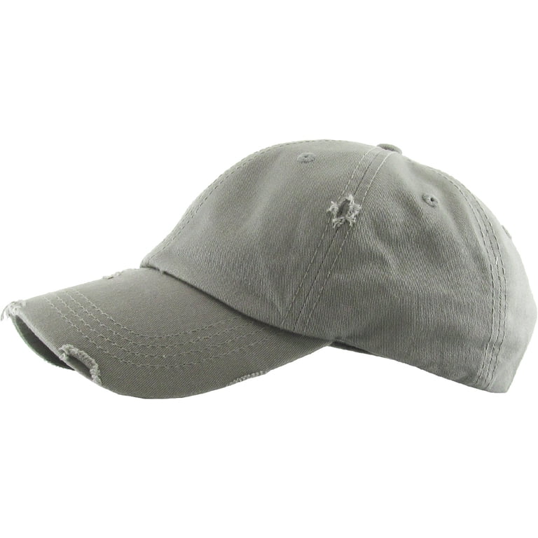 Washed Grey Distressed Denim Ponytail Baseball Cap Messy Bun Trucker Hat Criss Cross Ponytail Baseball Cap for Women Trucker Hats  main image 2