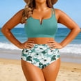 thumbnail image 2 of Gpoecd Swimsuit for Women Tankini High Waisted Bikini Split Swimsuit Tankinis Swimwear for Women Green,14/M, 2 of 4