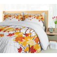 thumbnail image 4 of Ensemble de Housse de Couette, Image d'Érable Canadien Feuilles en Automne Doux, 4 of 6