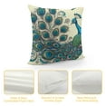 thumbnail image 4 of JRXY  Peacock Pillow Sham, Ornate Peacock with Majestic Tail Feather Dangling Around Birds Wing Illustration, Decorative Printed Pillowcase, Ceil Blue White, 4 of 5