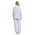 thumbnail image 3 of GLOBAL Conjunto de Pijamas de Franela para Mujer, Pijamas 100% Algodón para Mujer, Ropa de Estar por Casa, Manga Larga, Botón, Cordón en la Cintura, Ropa de Dormir Cálida, Flor Púrpura M, 3 of 7