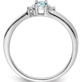 thumbnail image 2 of Sterling Silver Rhodium-Plated Aquamarine/Diamond Birthstone Ring (Size 7) Made In India qbr25mar-7, 2 of 5