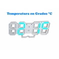 thumbnail image 4 of Reloj Digital Pared o Buro Color Azul Temperatura Alarma Hogar, 4 of 6