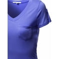 thumbnail image 3 of FashionOutfit Women's Short Sleeve Decorative Button Epaulet Pocket V Neck T Shirt Tops, 3 of 4