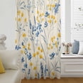 thumbnail image 6 of Blue Yellow Flowers Sheer Curtains 84 Inches Long, Botanical Blossom Motif Light Filering Curtains, Breathable Simi Curtain Privacy Drapes for Living Room Bedroom Lightweight Window Treatment, 6 of 9