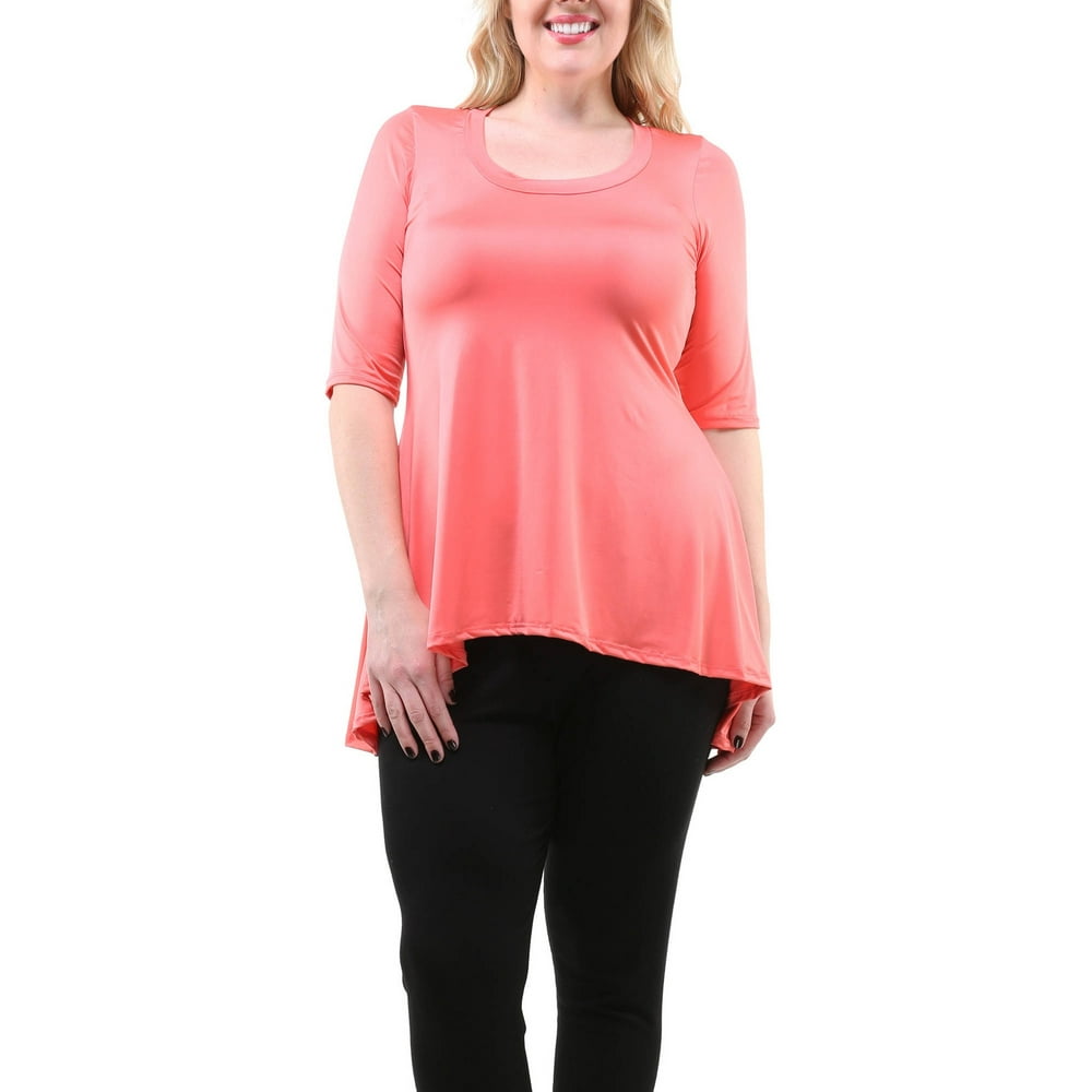 women's plus size elbow length tops