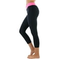 thumbnail image 3 of ToBeInStyle Women's Contrast Wide Waistband Cropped Capri Length Leggings, 3 of 4