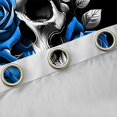thumbnail image 4 of Feelyou Gothic Skull Teens Blackout Curtains Set of 2 (52x84 Each), Valentine's Day Rose Window Curtains, Black Blue Flower Curtains and Drapes, Black Out Curtains Decor, 4 of 6