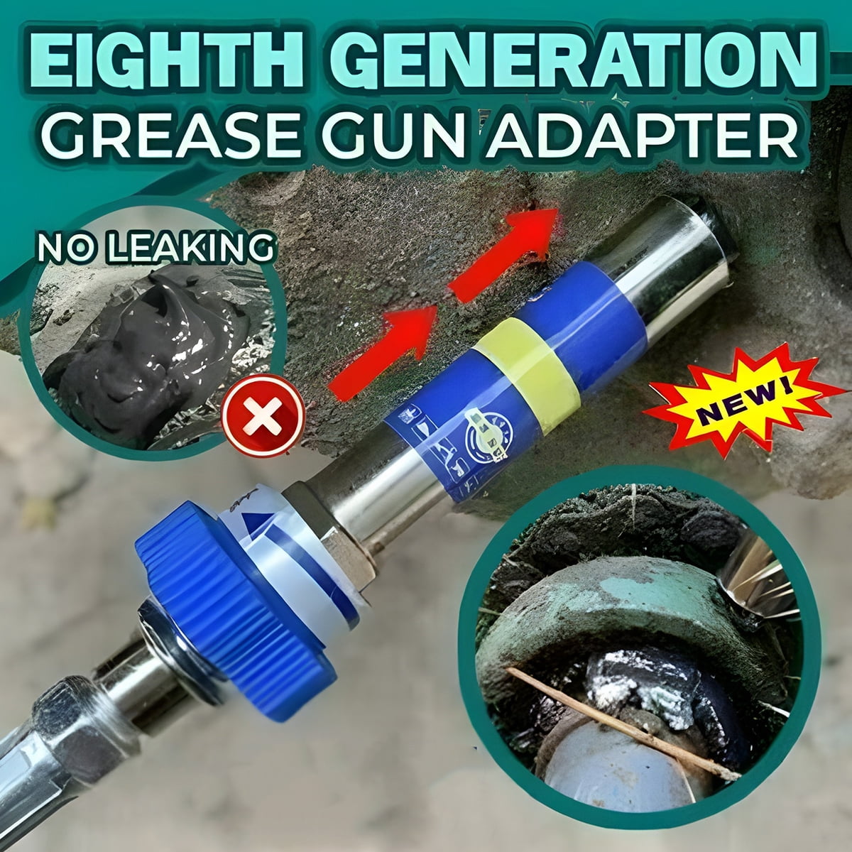 THRENS Grease Coupler Grease Tool Adapter High Pressure Butter Grease Lock Clamp Grease Nozzle