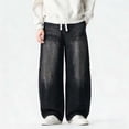 thumbnail image 6 of FRSASU Mens Baggy Hip Hop Jeans Wide Leg Elastic Waist Skater Denim Pants Casual Loose Long Trouser Vintage Streetwear Black, 6 of 6