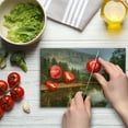 thumbnail image 4 of Yosemite Cutting Board, Trees Reflections on Merced River Yosemite Valley National Park California in the Fall, Decorative Tempered Glass Cutting and Serving Board, Small Size, Green, by Ambesonne, 4 of 5
