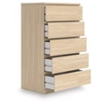 thumbnail image 5 of Signature Design by Ashley Onita 5-Drawer Chest in Natural Brown Wood Finish, Modern Bedroom Storage Dresser, 5 of 9