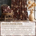 thumbnail image 4 of StangH Floral Velvet Curtains 96 inches Long, Retro Victorian  Blossom Painting Design Room Darkening for Living Dining Room, Brown, W52 x L96, 2 Panels, 4 of 8