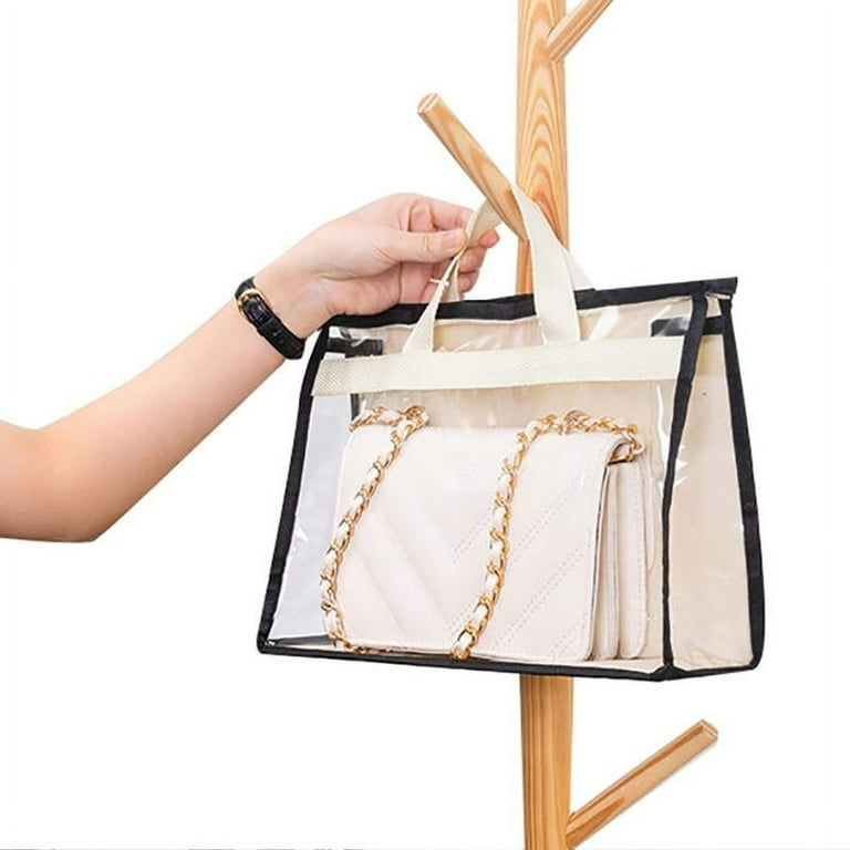 Clear Women Purse Handbag Dust Cover Craft Storage Bag with Zipper for Dust Moisture Proof Protector Travel Organizer Handbag Organizer Bag Covers