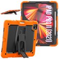 thumbnail image 6 of FJLBDE Case for iPad Pro 12.9 2022/2021/2020/2018 6th/5th/4th/3rd Gen, Rugged Shockproof Tablet Cases Cover with Kickstand Shoulder Strap, Orange, 6 of 7