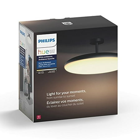 Philips Hue Cher White Ambiance Semi Flushmount Light Hub Required From Accuweather - Philips Hue White Ambiance Still Led Semi Flush Ceiling Light