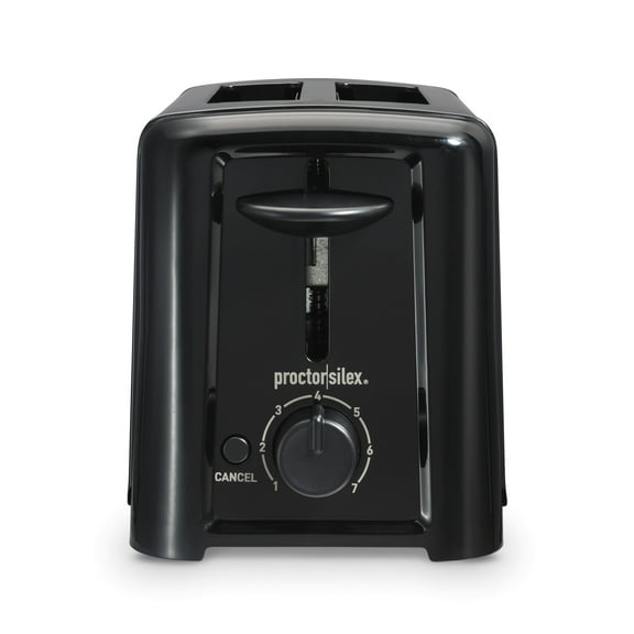 Proctor Silex Compact 2-Slice Toaster with Shade Selector, Toast Boost & Removable Crumb Tray, Black