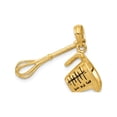 thumbnail image 4 of 14K Yellow Gold 3-D Black Enameled Measuring Cup And Whisk Pendant (28 X 17) Made In Peru k4210, 4 of 4