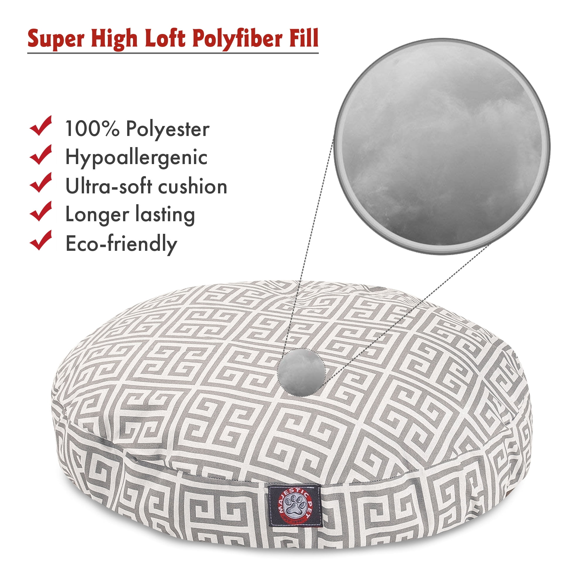 Majestic Pet | Towers Round Pet Bed For Dogs, Removable Cover, Grey, Large