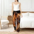 thumbnail image 4 of Fotbe Gold Flame Pattern Wolf Pantalones de Pijama para Mujer, Pantalones de Dormir, Pantalones Pj con Cordón y Bolsillos-3X-Large, 4 of 6