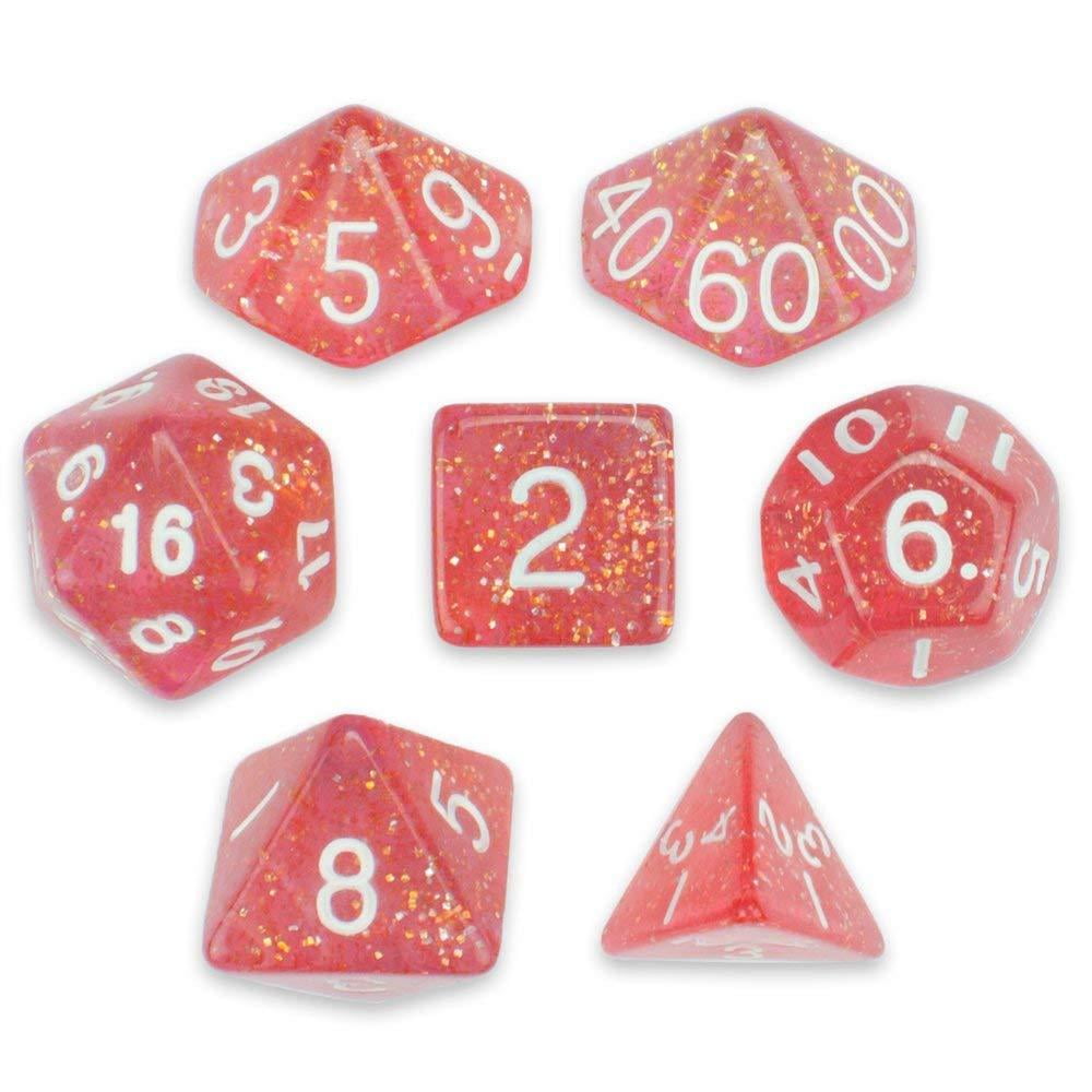 d20 Royal Bubblegum Pink Glitter 20 Sided Polyhedral Dice Lot RPG D&D 5 