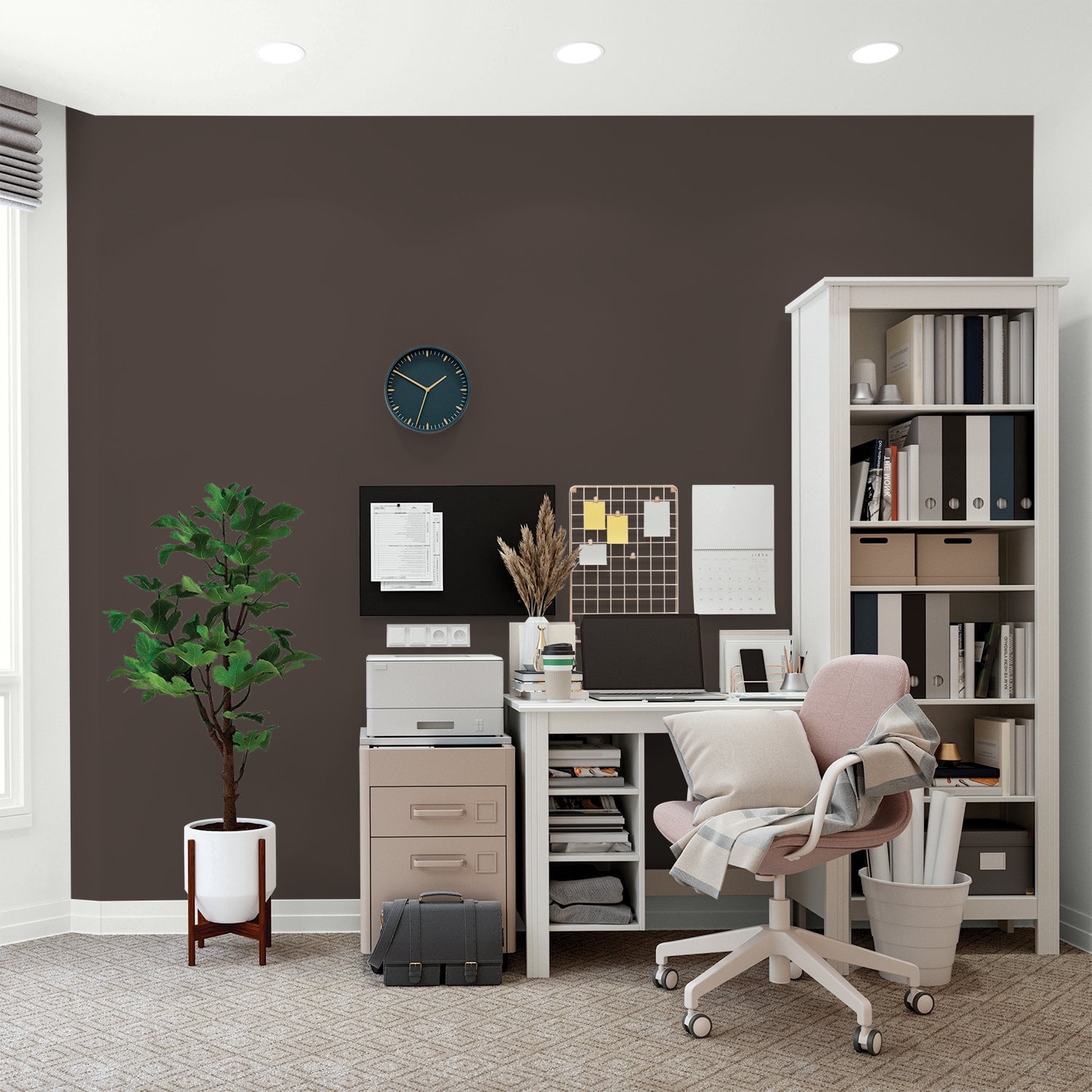 Glidden One Coat Interior Paint and Primer, Dark Granite / Brown, 1-Quart, Flat