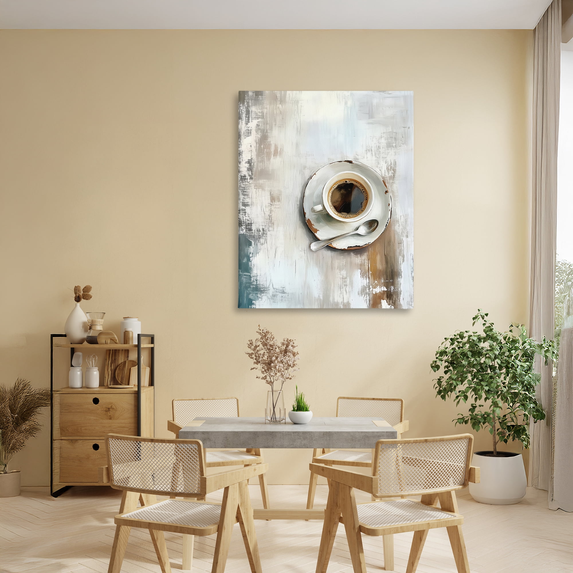 Stupell Industries Neutral & Rustic Cup of Coffee Canvas Wall Art, design by LSR Design Studio