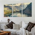 thumbnail image 2 of nygtbtfer Canvas Print Pictures Painting beautiful lake with rocky mountains landscape awsome stock pictures &amp; Posters Ready to Hang 12x16x3pcs, 2 of 4