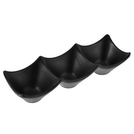 Unique Bargains Restaurant 3 Compartments Soy Sauce Mustard Wasabi Serving Dipping Dish Plate