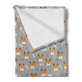 thumbnail image 2 of Dog Lover Soft Flannel Fleece Throw Blanket, Cartoon Puppy Heads Bones and Paw Prints Pattern, Cozy Plush for Indoor and Outdoor Use, 50" x 70", Brunt Orange Dimgray, by Ambesonne, 2 of 5