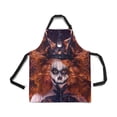 thumbnail image 2 of ASHLEIGH Queen of Death Scary Body Art Halloween Theme Chef Kitchen Apron, Adjustable Strap Waist Ties, Front Pockets, Perfect for Cooking, Baking, Barbequing, 2 of 2