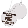 thumbnail image 1 of KuzmarK Luggage Travel Round Bag Tag -  Spartan Fans Parking Only Wood, 1 of 1