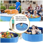 Moclever Foldable Dog Swimming Pool, 63in Kids Swimming Pool Outdoor Bathing Tub for Baby Pet, Blue