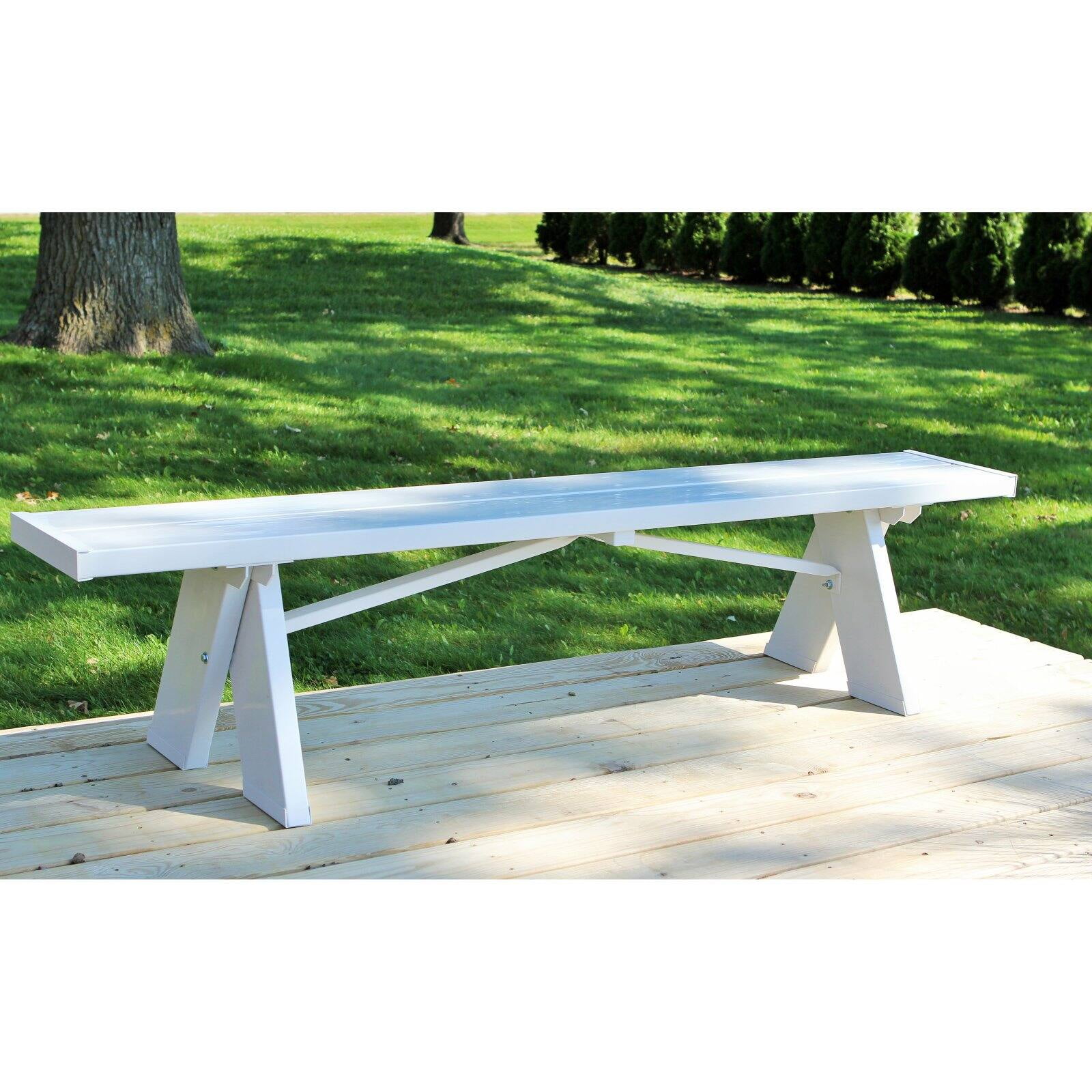 DuraTrel Selena 6 ft. White Vinyl Backless Bench