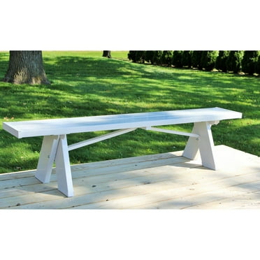 DuraTrel Selena 6 ft. White Vinyl Backless Outdoor Bench